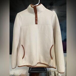White and brown pull over